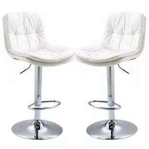 Pack 2 Sillas Bar Nordica Ecocuero Color Blanco