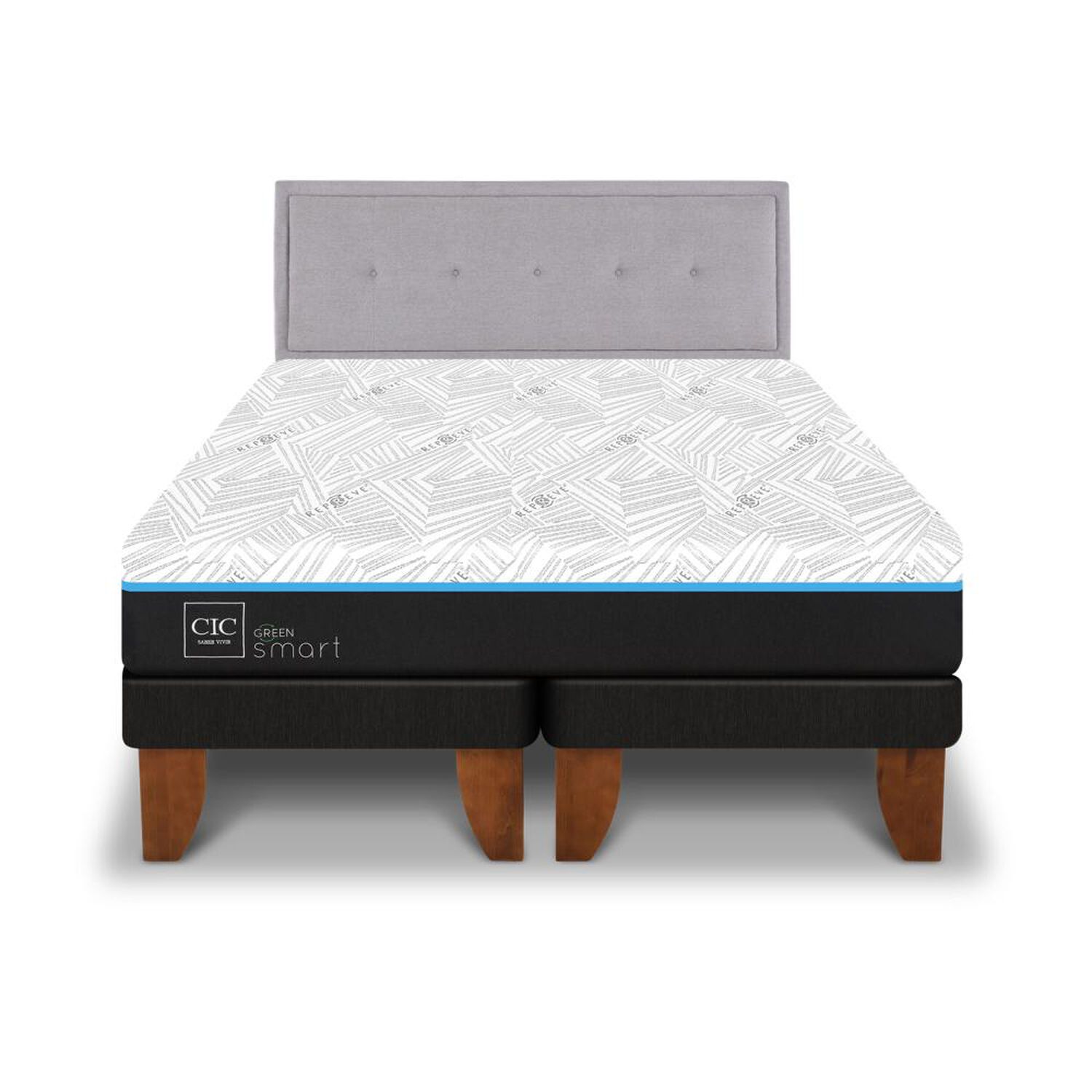Cama Europea Cic Green Infinity / 2 Plazas / Base Dividida + Respaldo image number 0.0