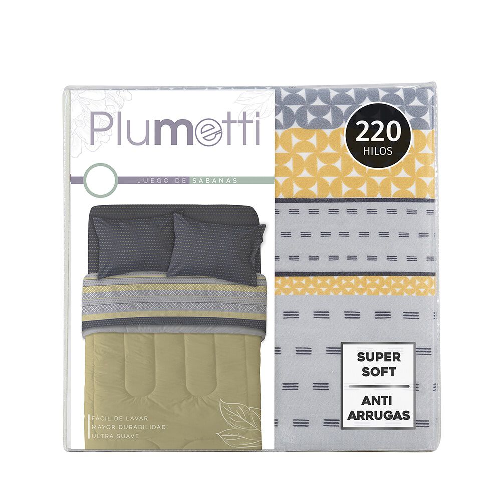 Sabana Estampada Plumetti 2 P Birch image number 4.0