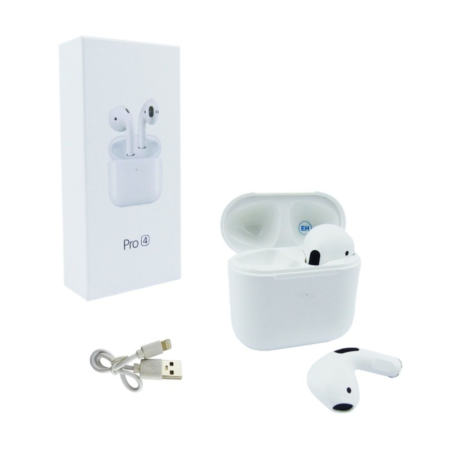 Audifono True Wireless Bluetooth Mod.pro4 Con Cargador Magnetico,cable Iphone image number 1.0