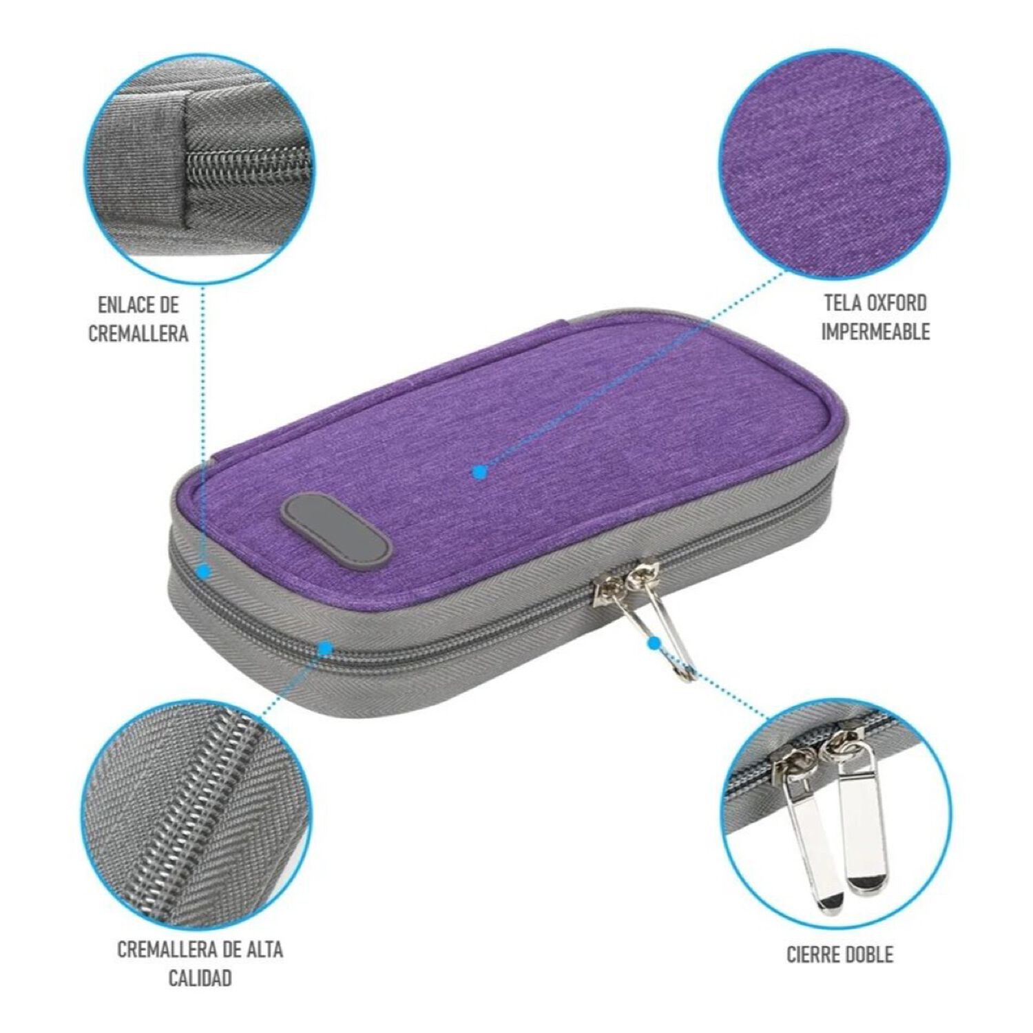Bolso Estuche Cooler Porta Insulina Para Viaje Refrigerante Oneder Tela Morado image number 2.0