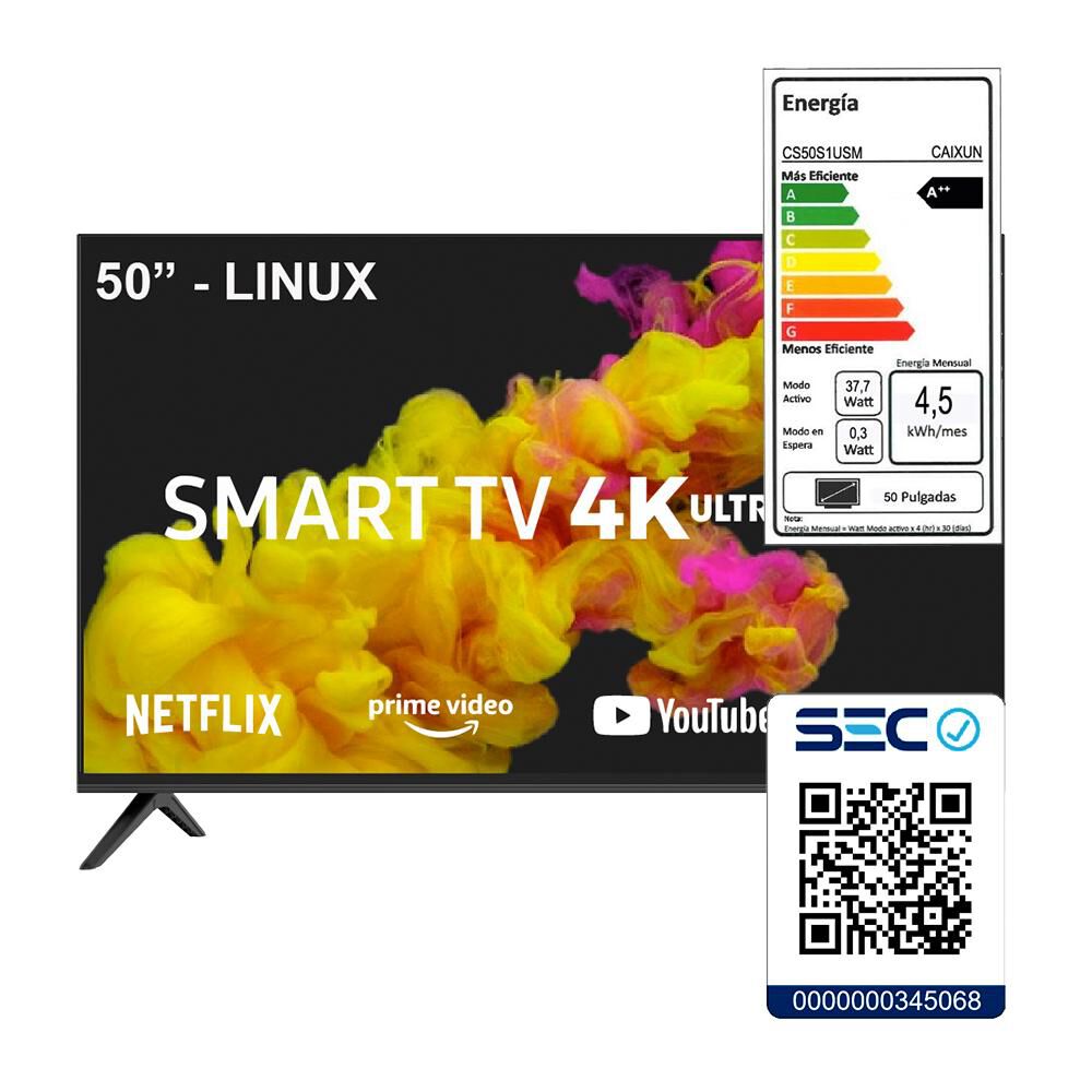 Led 50" Caixun CS50S1USM / Ultra HD 4K / Smart TV