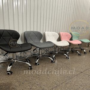 Silla De Escritorio Mariposa Tapizada En Eco Cuero Con Altura Regulable