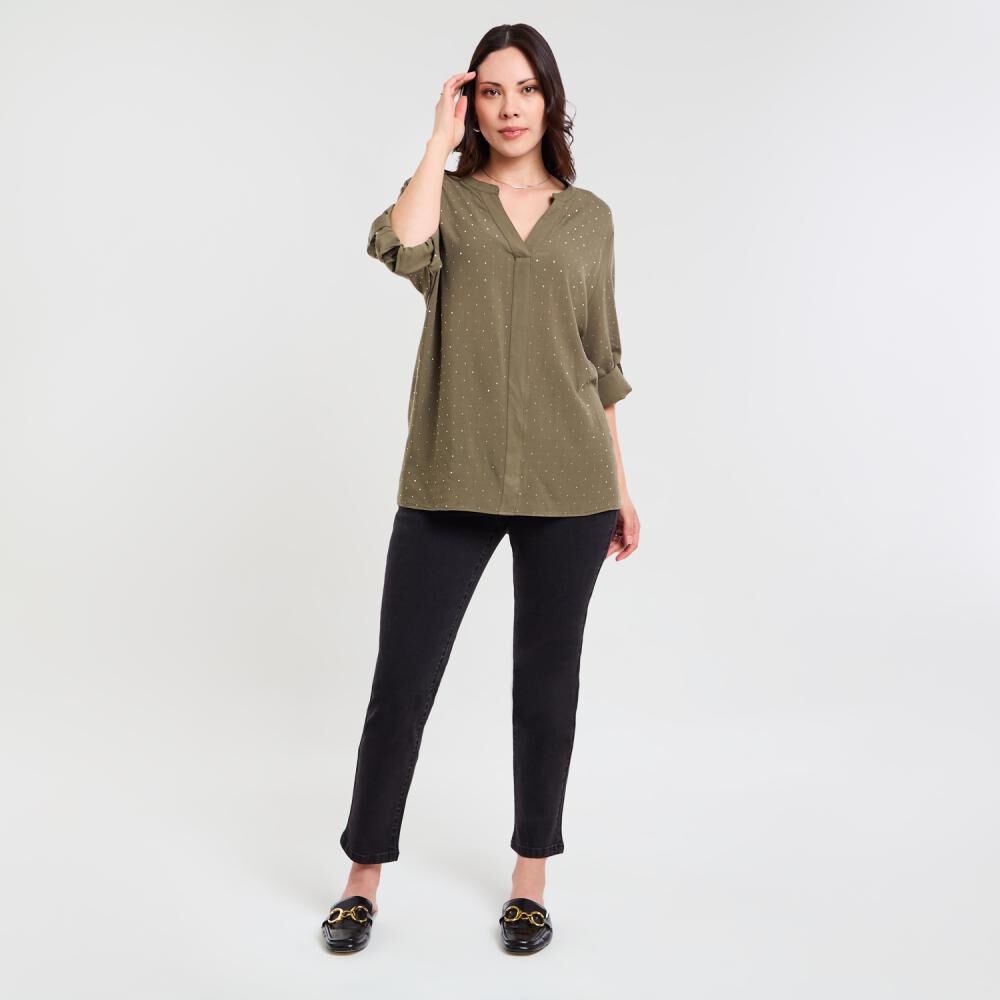 Blusa Manga 3/4 Cuello V Mujer Sexy Large image number 1.0