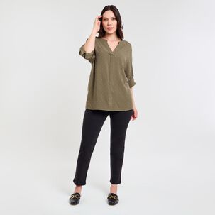 Blusa Manga 3/4 Cuello V Mujer Sexy Large