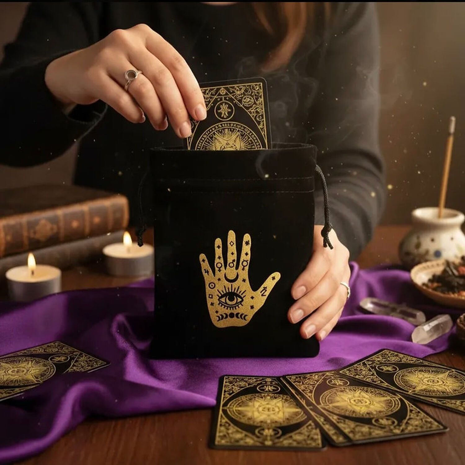 Bolsa De Terciopelo Para Tarot- Mano Mistica image number 1.0