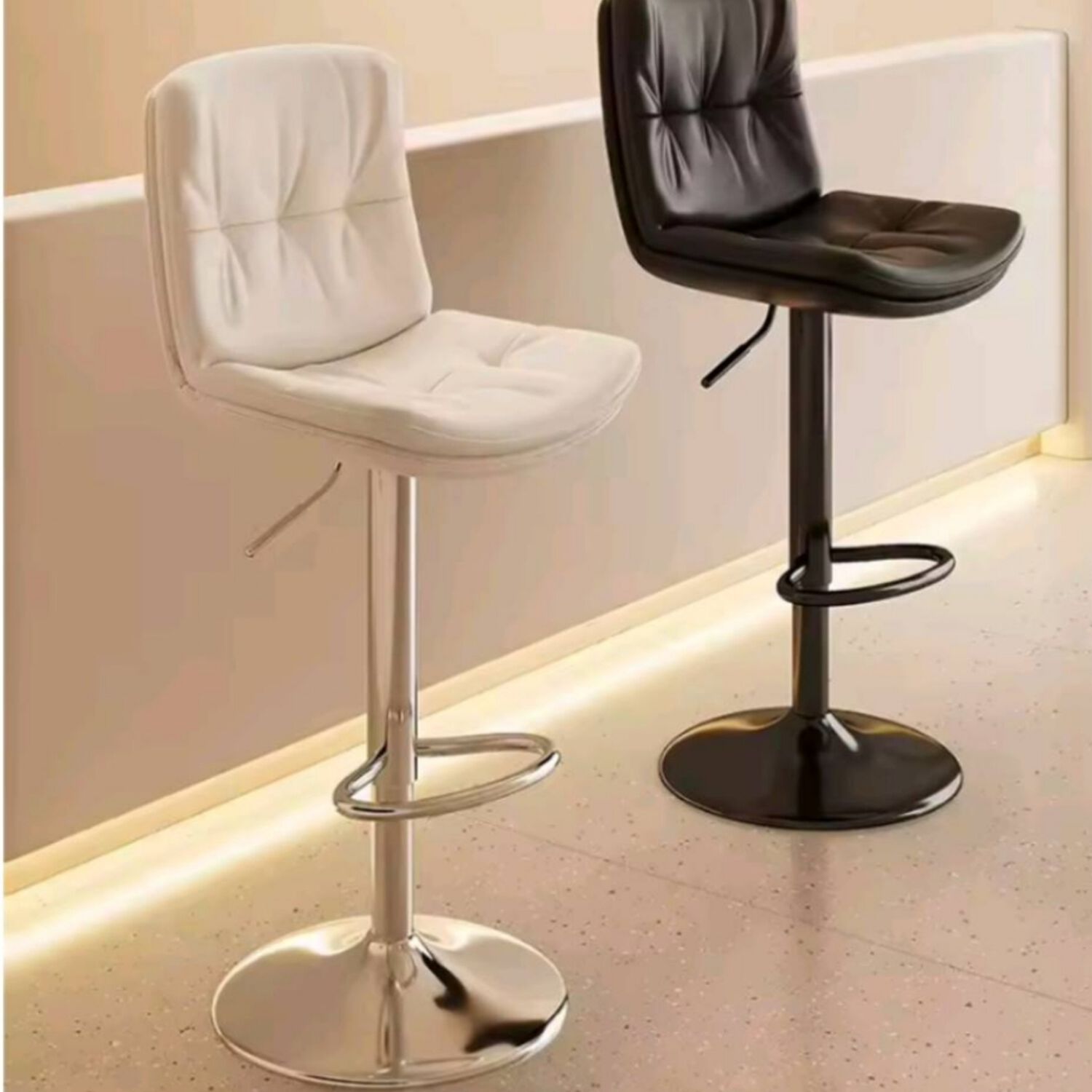 Pack 2 Sillas Bar Nordica Ecocuero Color Blanco image number 1.0