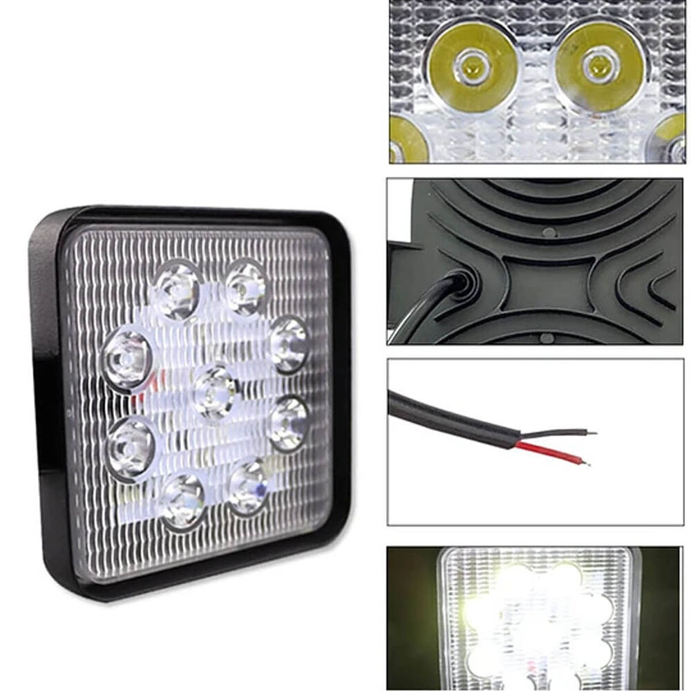Luces Pack X2 Neblinero Led 27w Moto Auto Camion Cuadrado image number 0.0