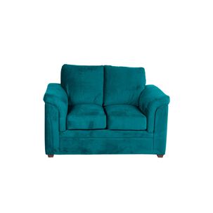 Sofa Ancona 2 Cuerpos Tela Velvet Turquesa