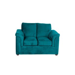 Sofa Ancona 2 Cuerpos Tela Velvet Turquesa