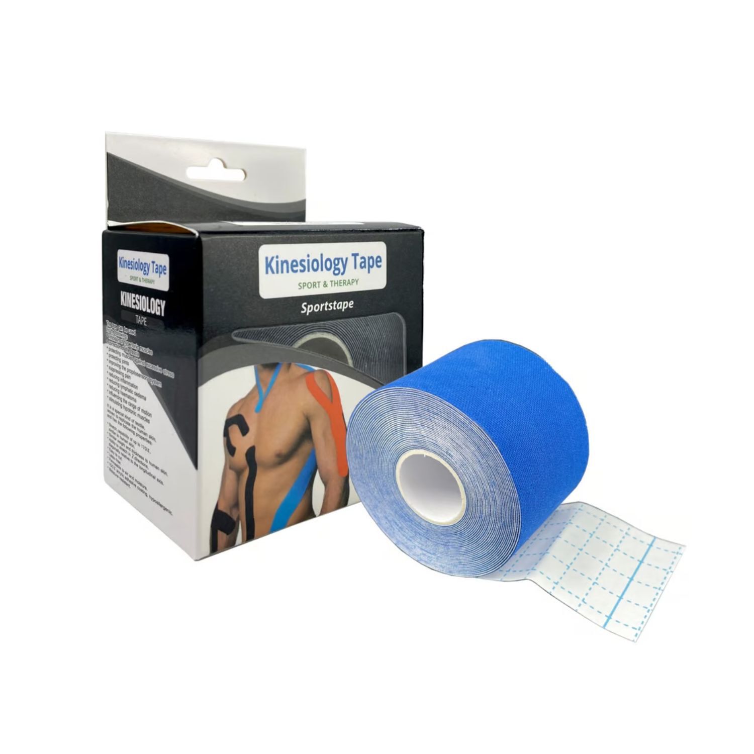 Cinta Kinesiol&oacute;gica Tape Neuromuscular Atl&eacute;tica 500cm Azul image number 1.0