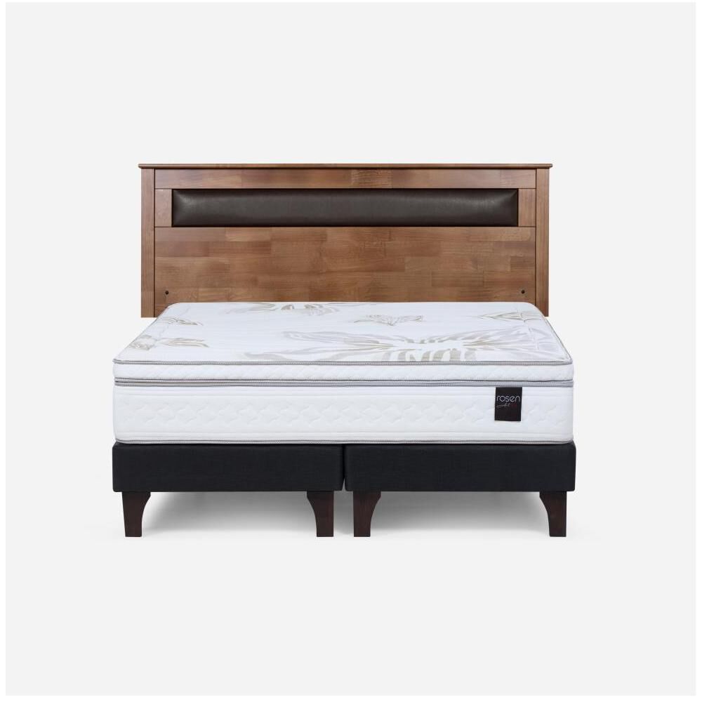 Cama Europea Rosen Art 4 / 2 Plazas / Base Dividida + Respaldo image number 0.0