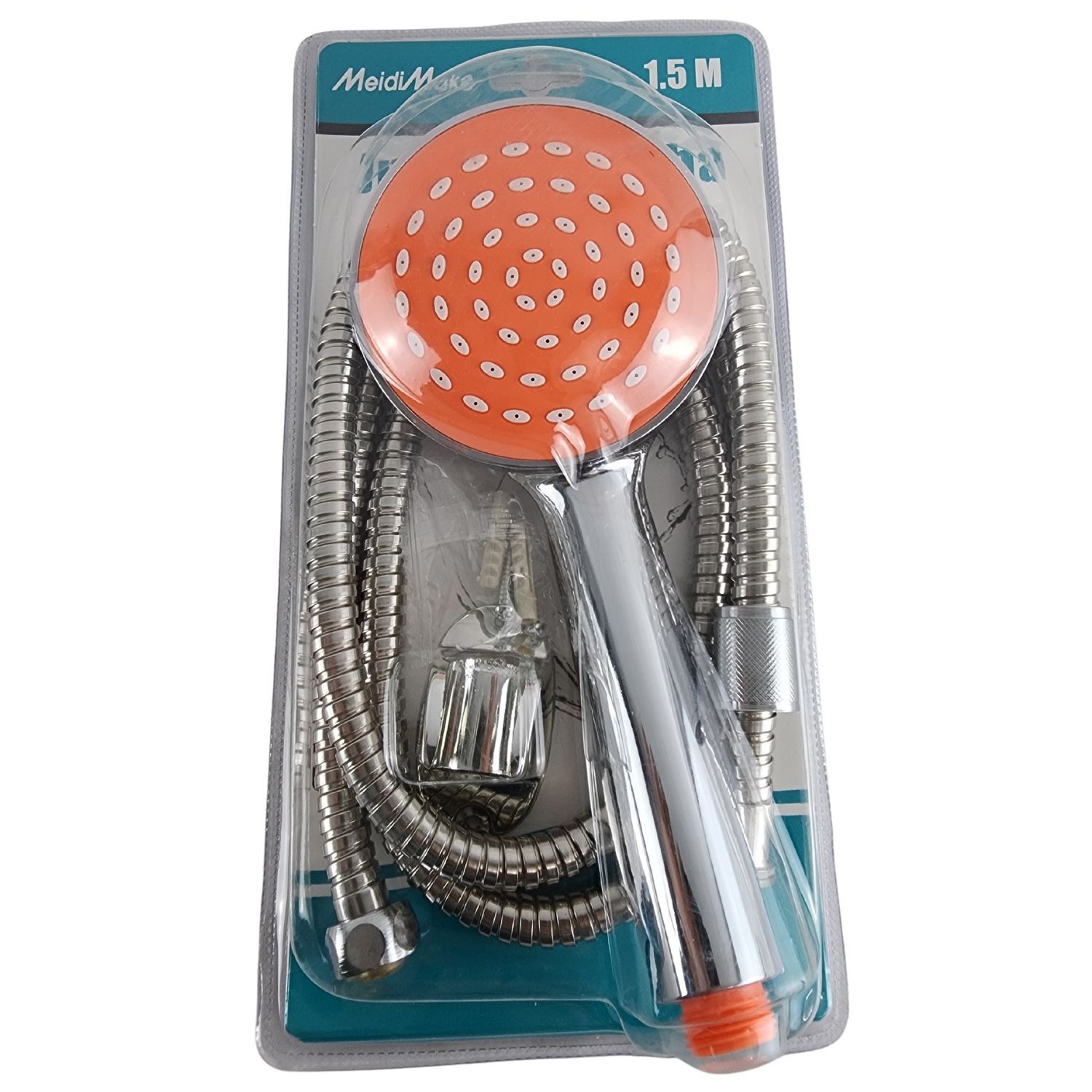 Pack Manguera Flexible 150cm Soporte Mango Ducha Naranjo image number 7.0
