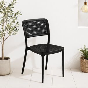 Silla De Restaurant O Terraza Comedor Hoffman Enrejada - Negracompleta