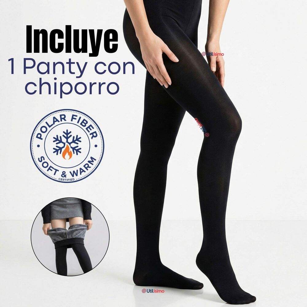 Calza Panty Con Chiporro Mujer Elasticada Negra image number 1.0