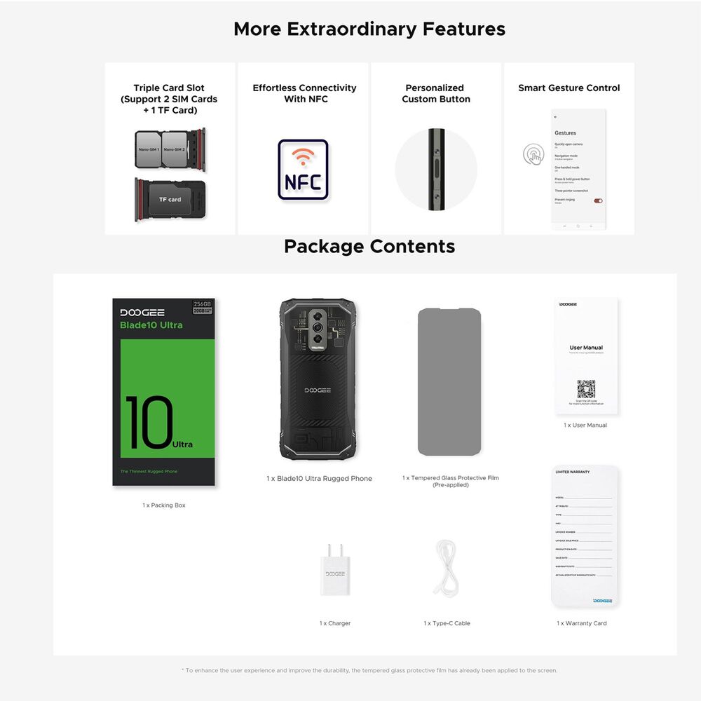 Doogee Blade 10 Ultra - Smartphone Resistente, 8gb+256gb, 50mp, Android 14 image number 9.0