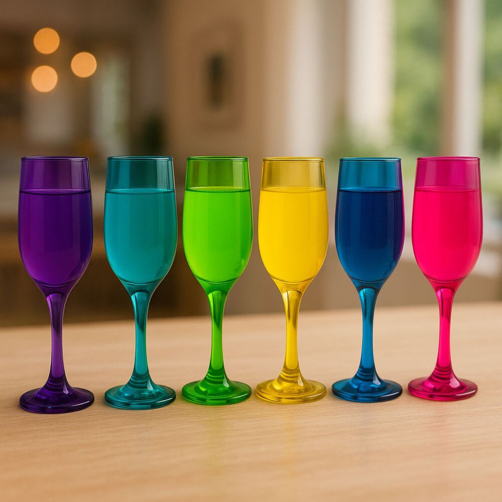 Set 24 Copas Vasos Vidrio Cristar Full Color Celebraciones image number 2.0