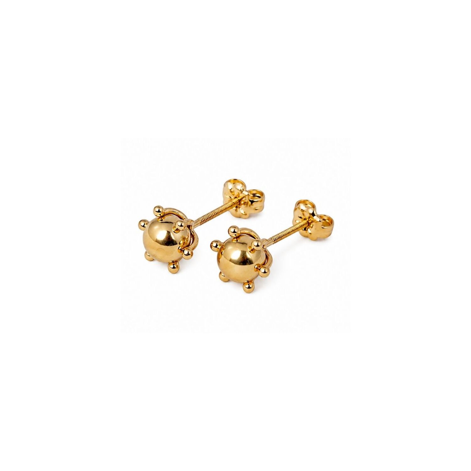 Aros Bolita Pistilo 7mm No4 Oro 18k 2gr Regalo Mujer Dorado image number 0.0