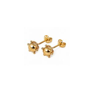 Aros Bolita Pistilo 7mm No4 Oro 18k 2gr Regalo Mujer Dorado