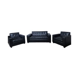 Juego De Living Ecocuero Negro