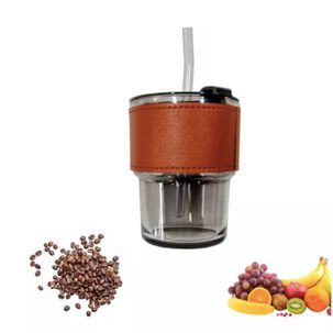 Taza De Vidrio Con Bombilla Transparente Y Cepillo Limpieza