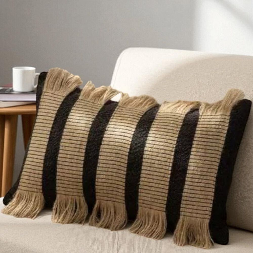 Pack De 02 Fundas De Cojin Con Detalles En Yute 30x50 Cm Md10 image number 2.0