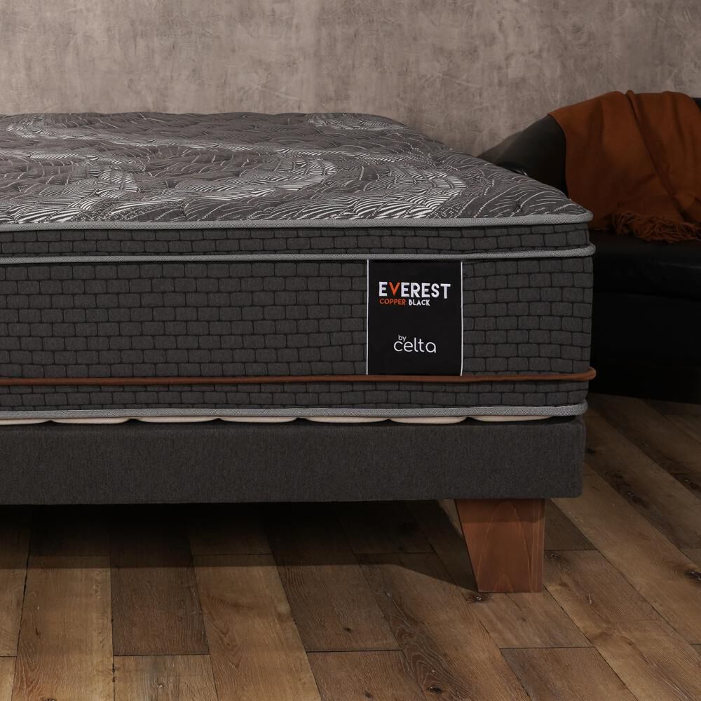 Cama Europea Celta Everest Cobre / 2 Plazas / 200 Cm /  Base Dividida + Respaldo image number 4.0