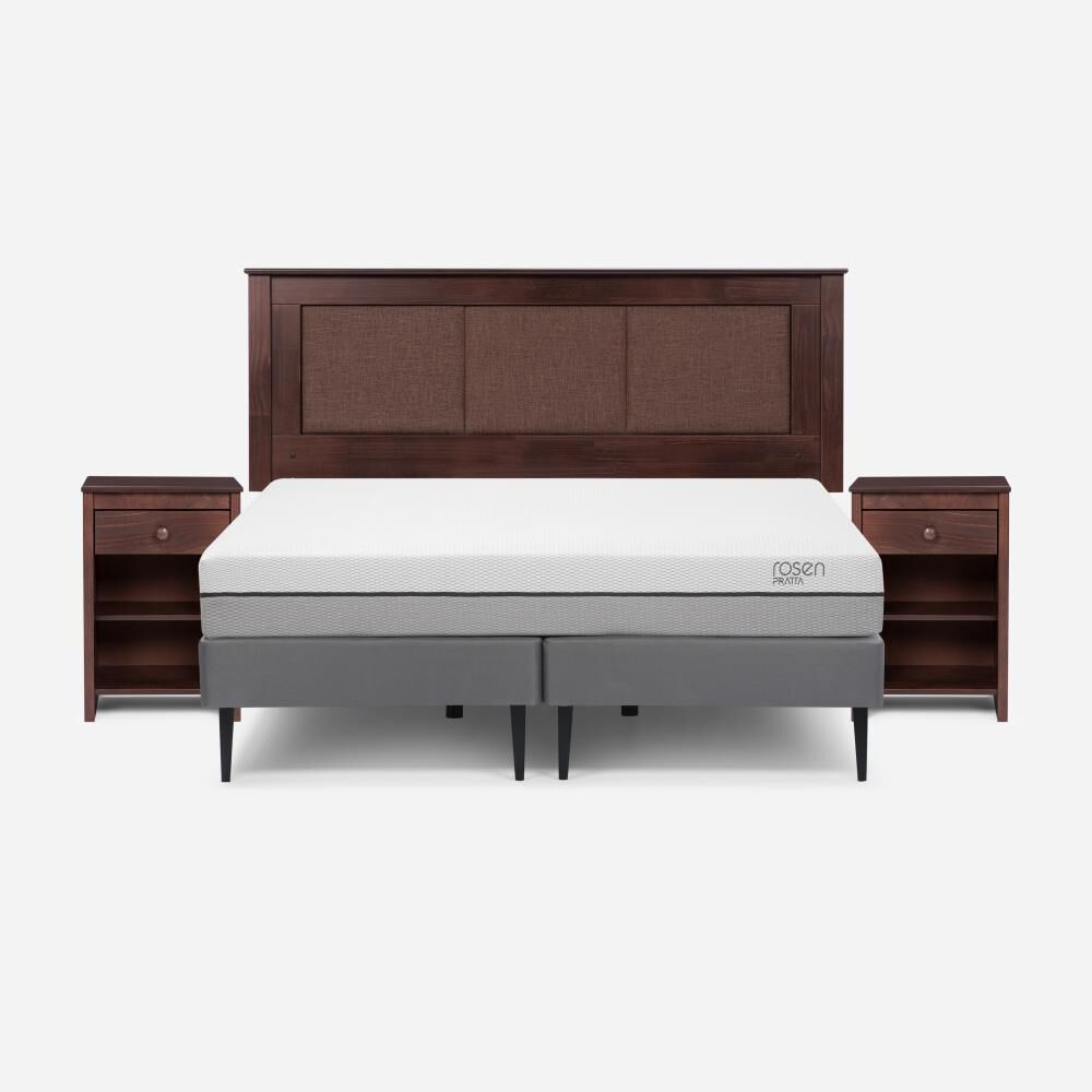 Cama Europea Rosen Pratta / King / Base Dividida + Set De Maderas Rachel image number 0.0