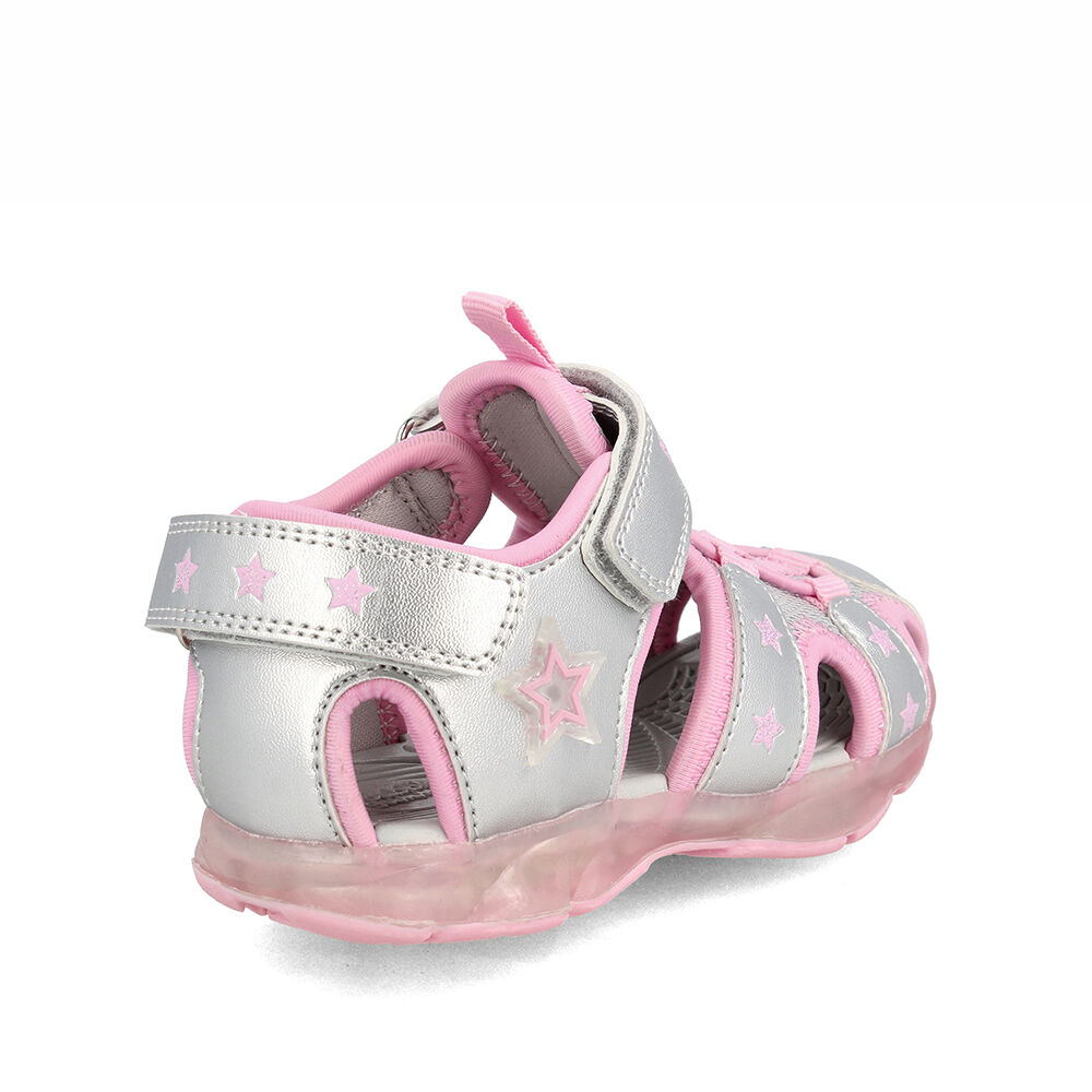 Sandalia Niña Bubblegummers Unai Plateado-rosado image number 3.0
