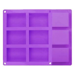 Molde De Silicona Para Jabon Rectangular 6 Divisiones Color Morado