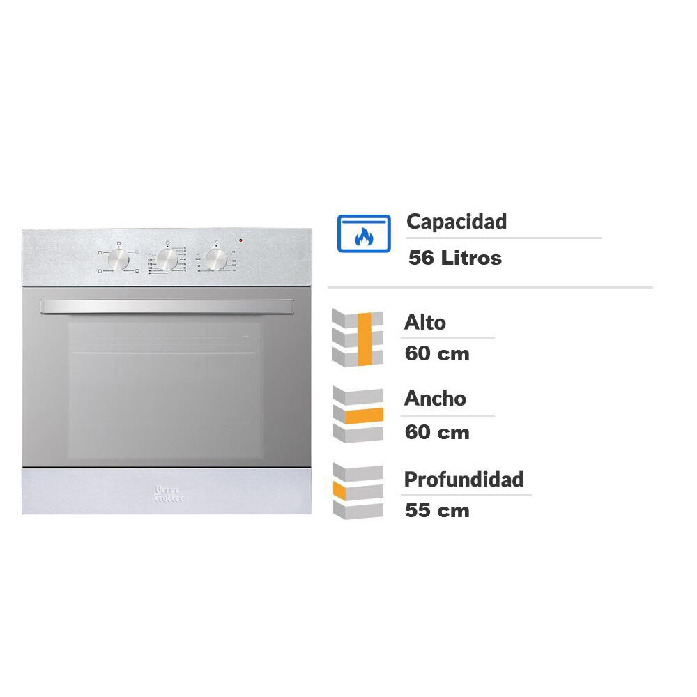 Kit Empotrable Horno Prime EPC4 + Campana VF 60 Inox 1 m + Encimera Prime  G4 GL - Kit Empotrables | Paris.cl