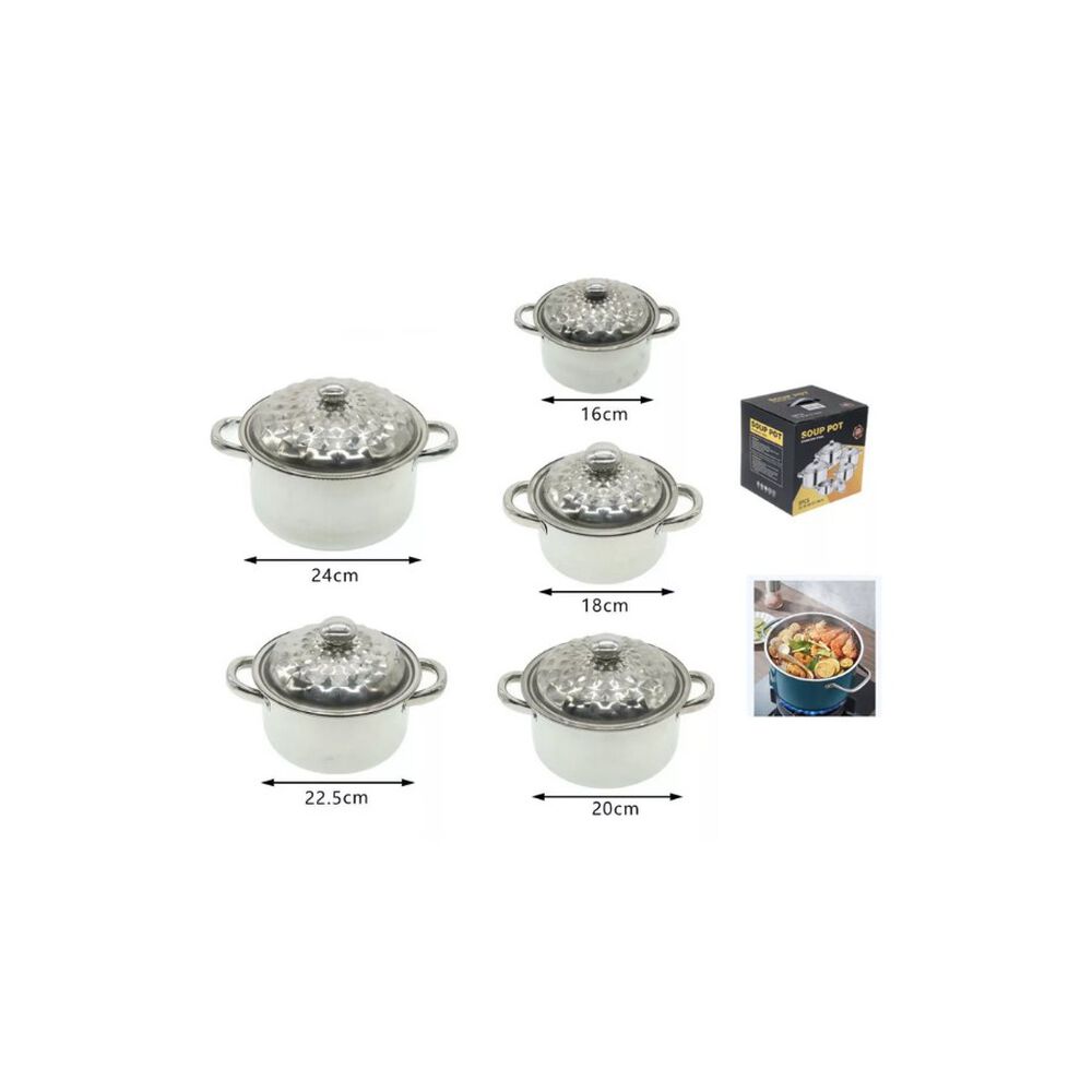 Set De 5 Piezas Ollas Acero Inoxidable Baterías Cocina image number 3.0