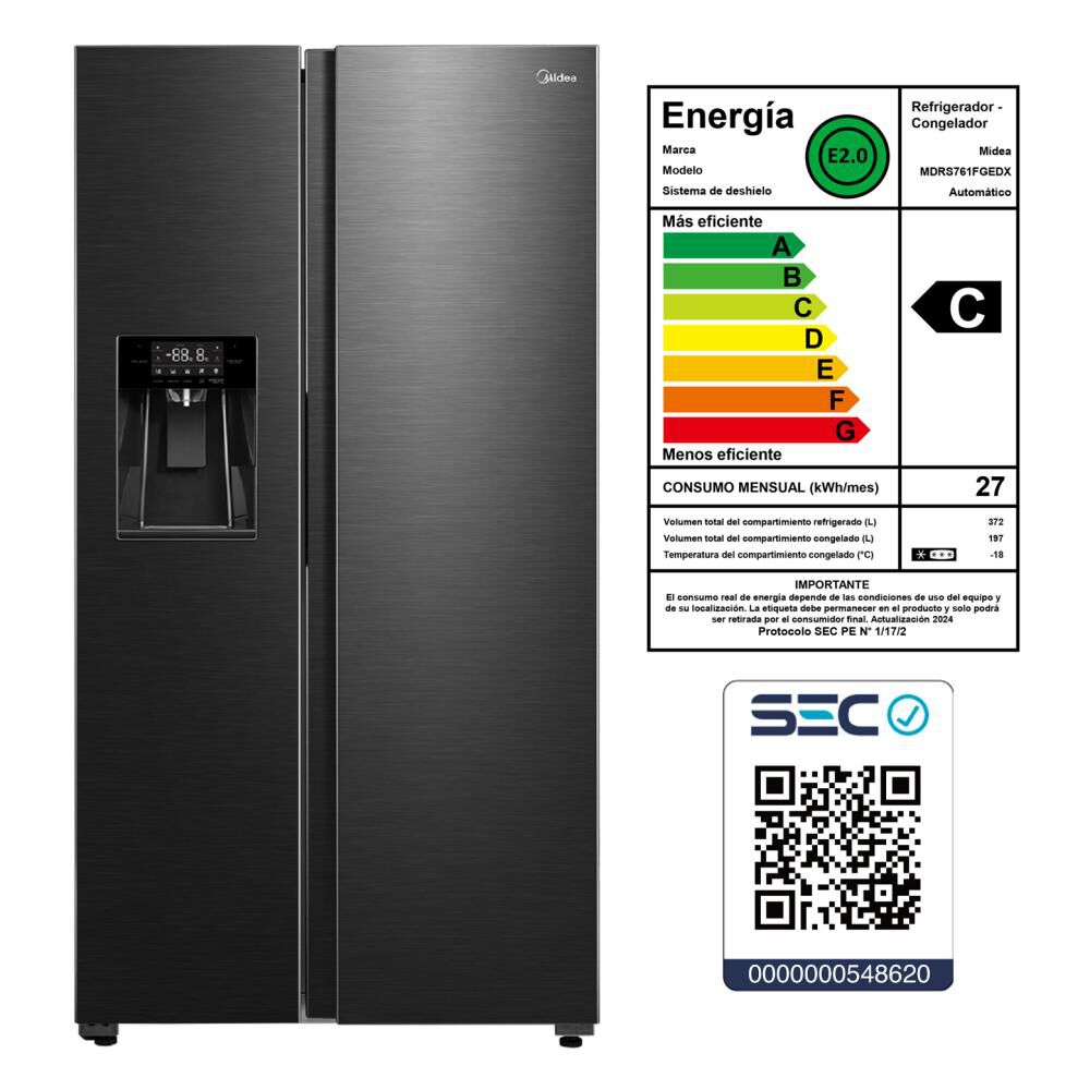 Refrigerador Side By Side Midea MDRS761FGEDX / No Frost / 569 Litros / C image number 10.0