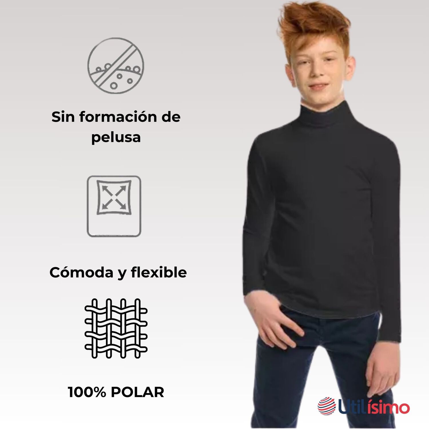 Pack 3 Camisetas Polera Beatle Polar Ni&ntilde;o Primera Capa Manga Larga Surtido image number 4.0