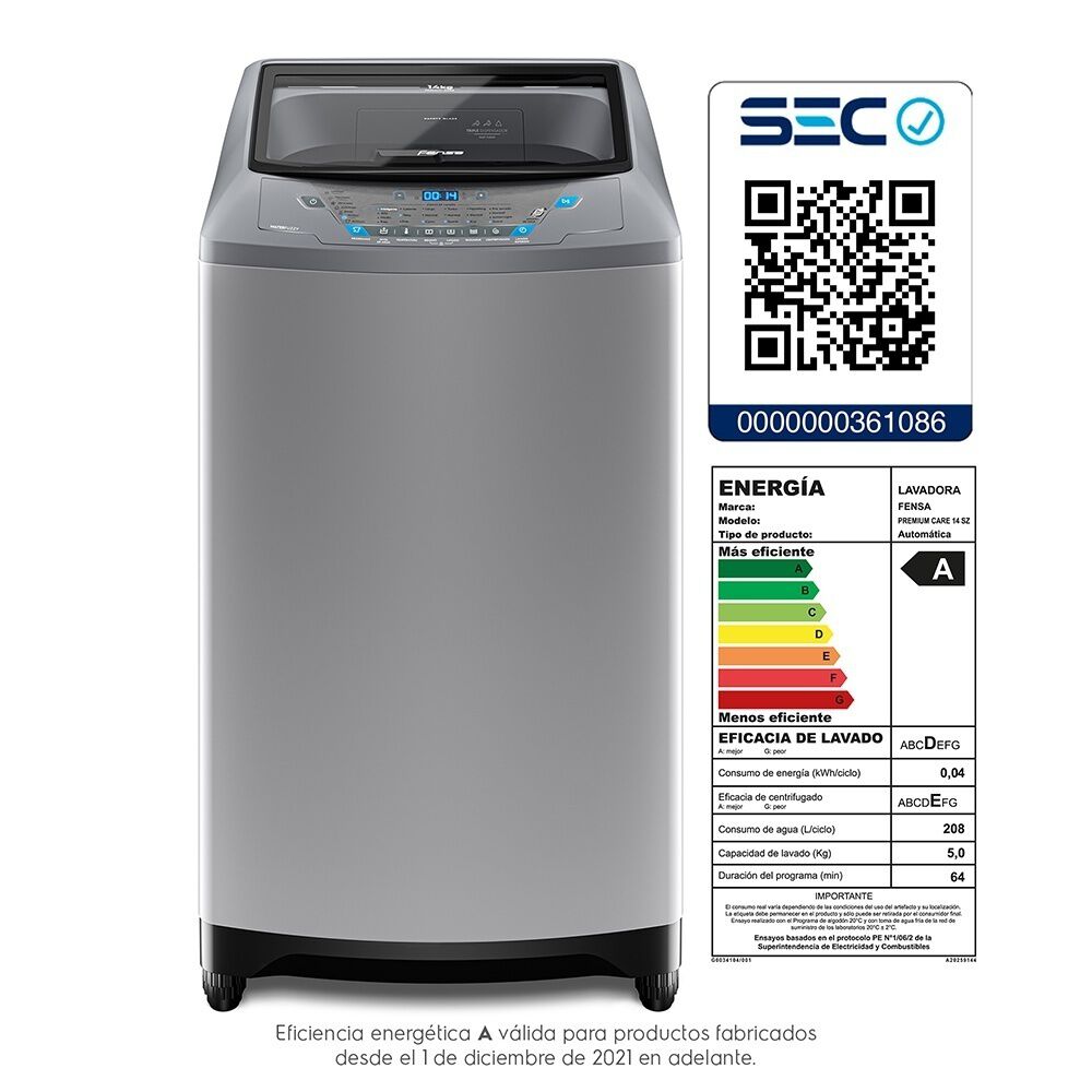 Lavadora Automática 14kg Carga Superior Premium Care 14sz image number 6.0
