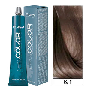 Pro.color - Tintura Permanente 6/1 Rubio Oscuro Ceniza 100ml + Oxidante