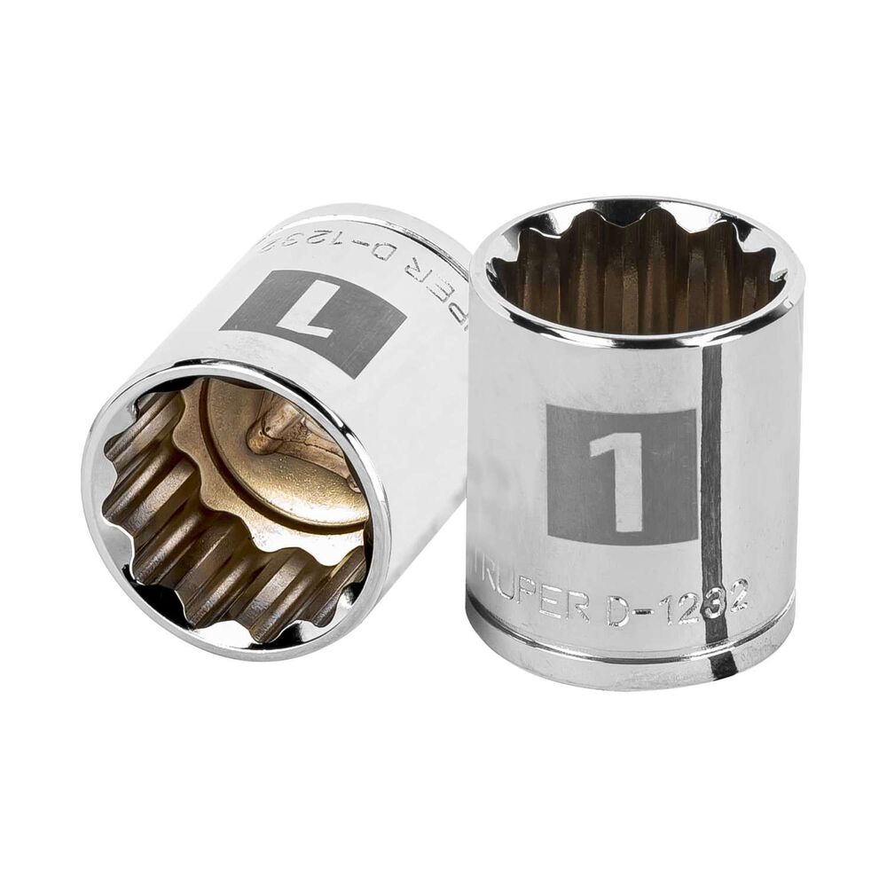 Dado Poligonal Pulgadas Cuadrante 1/2" 1" - Truper image number 0.0