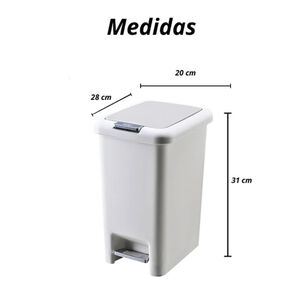 Basurero Cocina Con Pedal Y Apertura A Presión De 8 Litros
