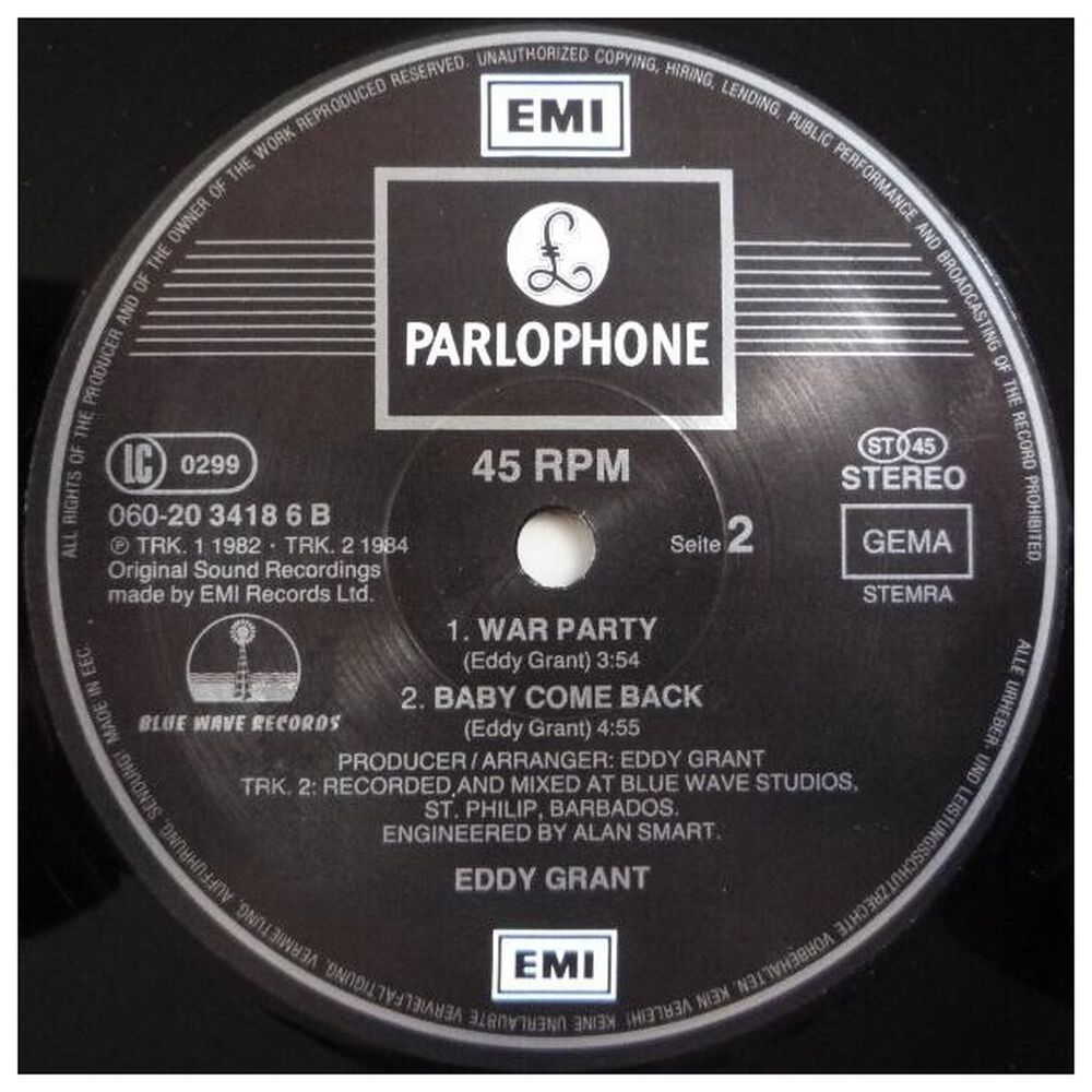 Eddy Grant - Baby Come Back | 12" Maxi Single Usado image number 3.0