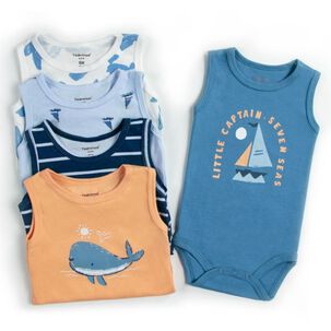 Pack 5 Bodys Niño Manga Corta Tedmimak 100% Algodón Azul Marinero