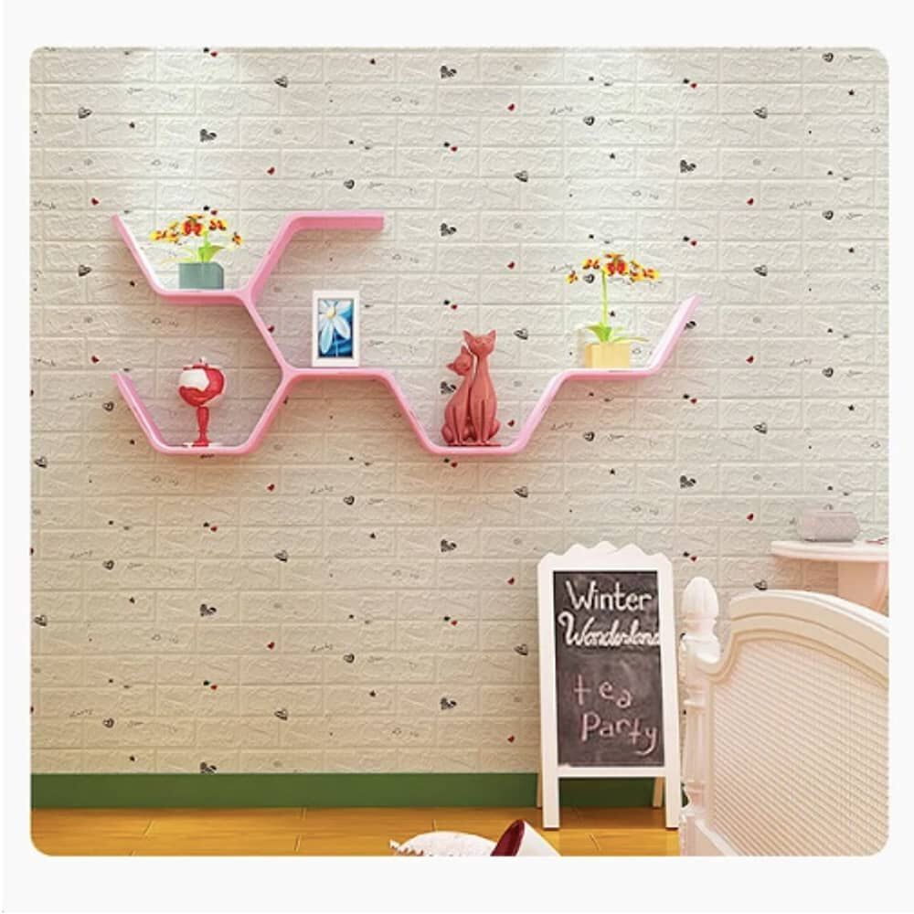 Pack 10 Lamina Papel Mural Autoadhesivo 3d Blanco image number 3.0