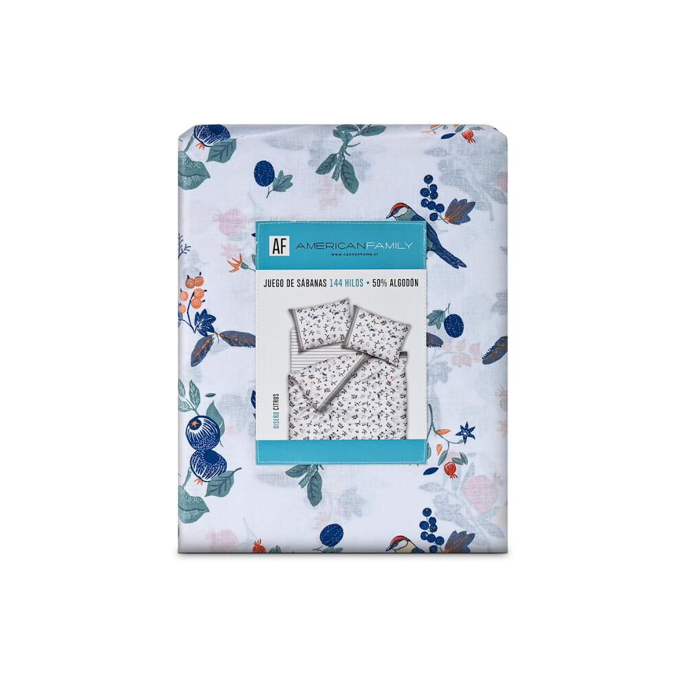 Juego De S&aacute;banas American Family Citrus / 2 Plazas / 144 Hilos image number 3.0