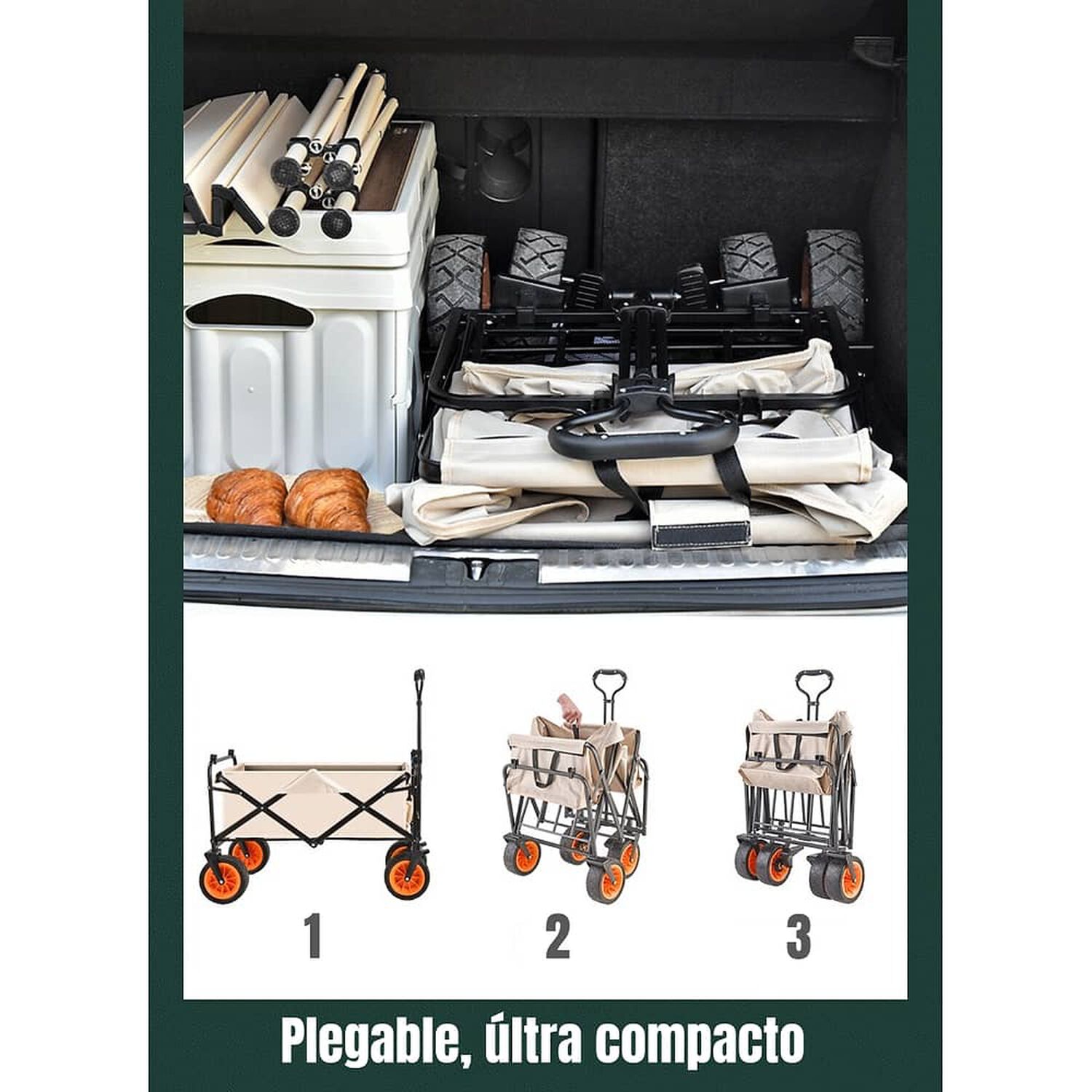 Carrito Para Compras Y Camping Con Frenos Negro Lubabycas image number 1.0