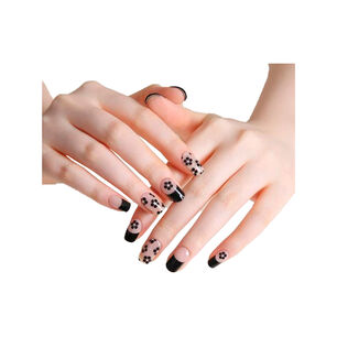 U&ntilde;as Sticker Efecto Gel Tiolla Cutie Black Flower