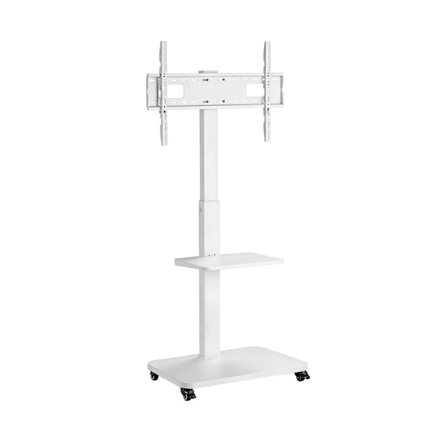 Soporte Tv M&oacute;vil Con Ruedas 32-65" Altura Regulable Blanco image number 0.0