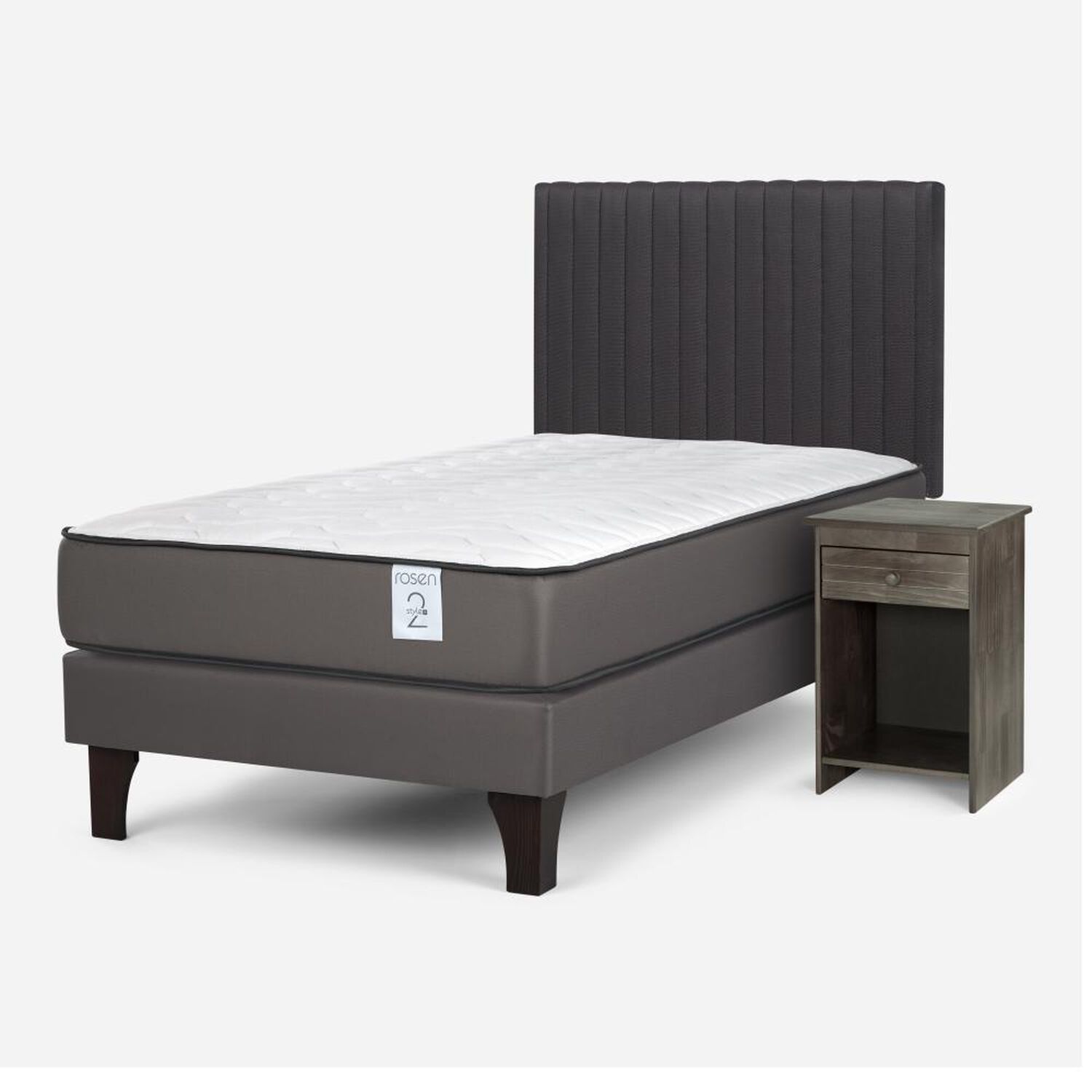 Cama Europea Rosen New Style 2 Plus / 1 Plaza / Base Normal + Set De Maderas image number 1.0