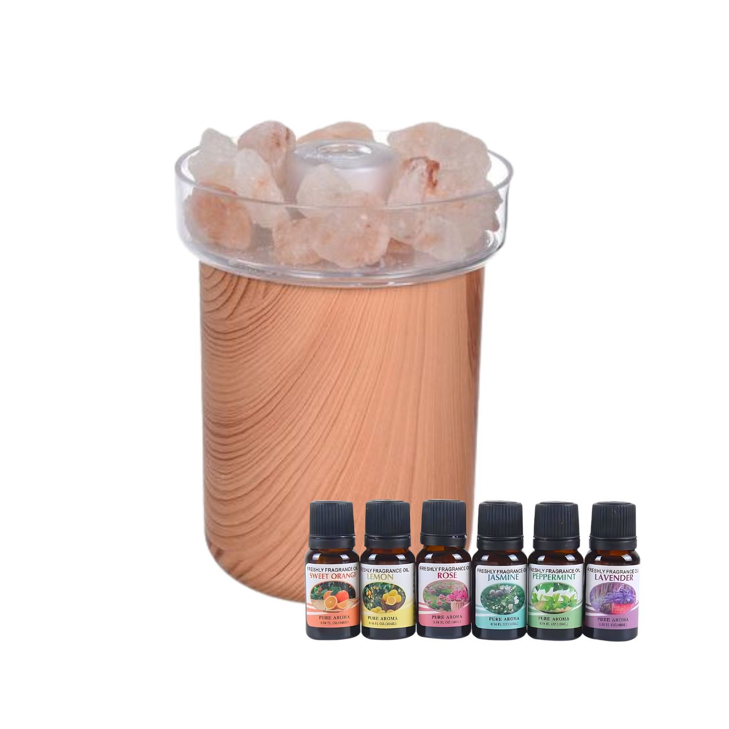 Humidificador Piedras Sal + 6 Esencias Aromaticas Marron Claro image number 0.0