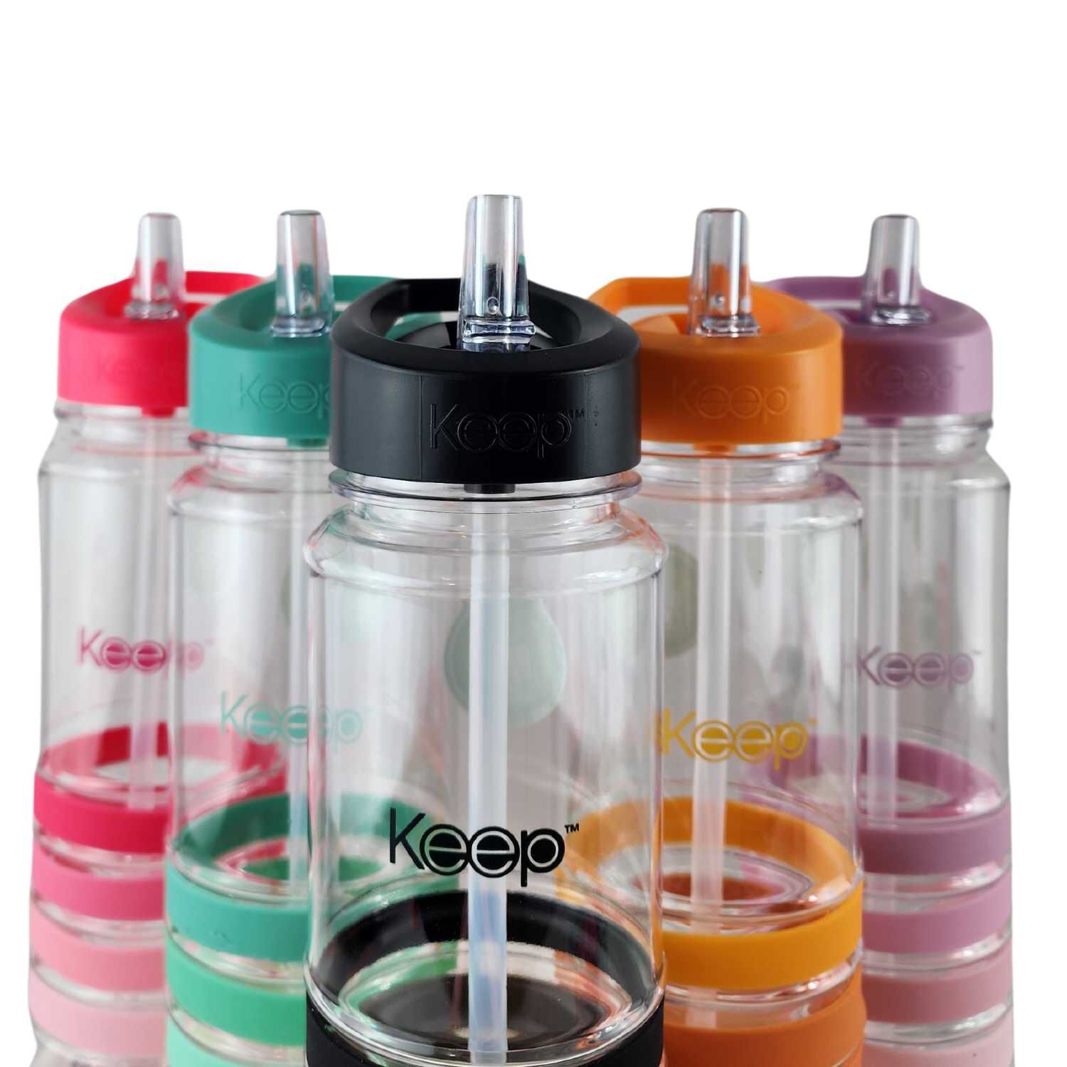 Botella Keep Bandas Colores 750ml Agua Bebidas Negro image number 8.0