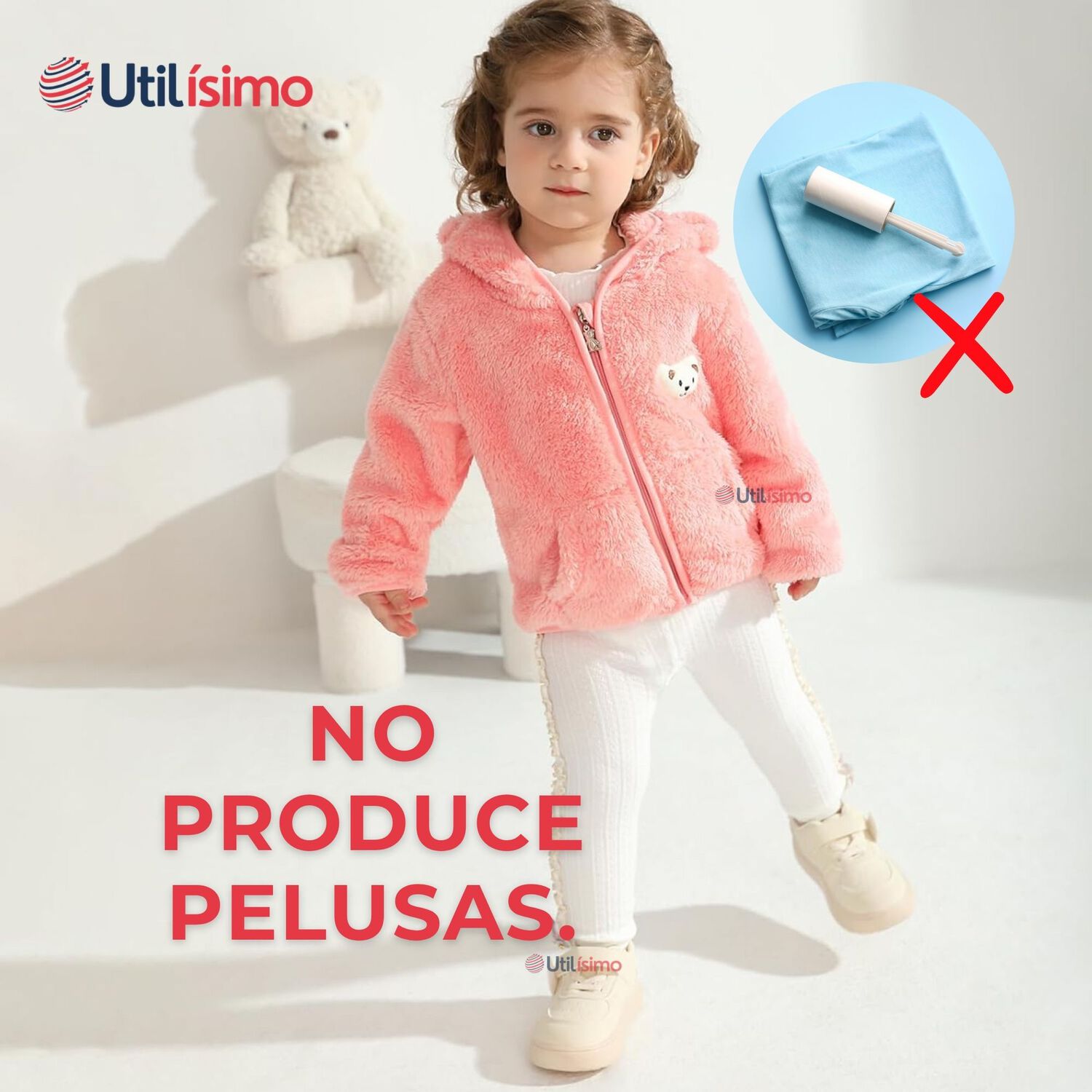 Chaqueta Polar Con Capucha Ni&ntilde;a Animalitos Rosada image number 7.0