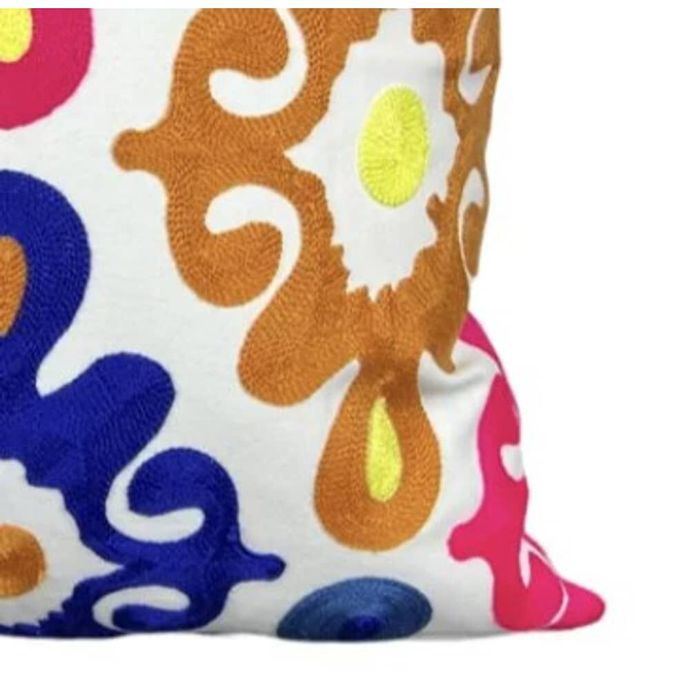 Funda Bordada Para Cojin 45x45cm Cierre Oculto Algodon image number 1.0